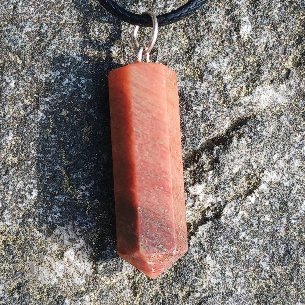 Genuine Orange Jasper Crystal Necklace